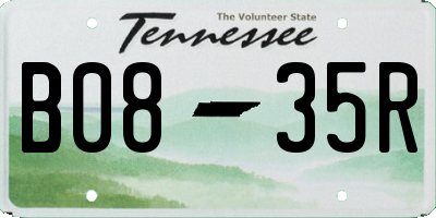 TN license plate B0835R