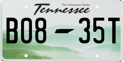 TN license plate B0835T