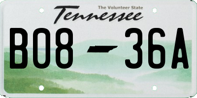 TN license plate B0836A