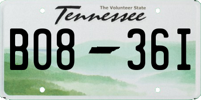 TN license plate B0836I