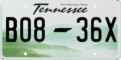 TN license plate B0836X