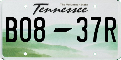 TN license plate B0837R