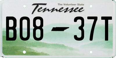 TN license plate B0837T