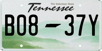 TN license plate B0837Y