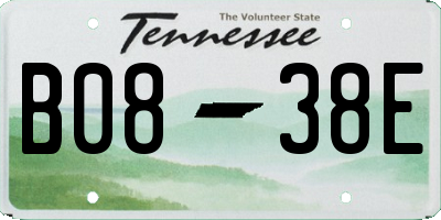TN license plate B0838E