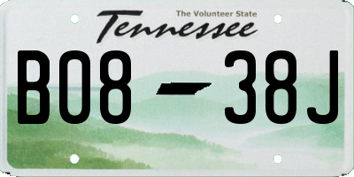 TN license plate B0838J