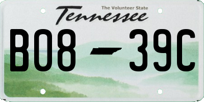 TN license plate B0839C