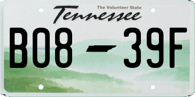 TN license plate B0839F