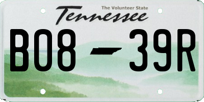 TN license plate B0839R