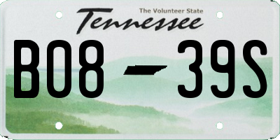 TN license plate B0839S