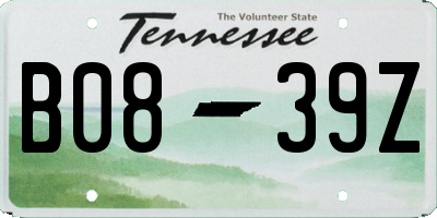 TN license plate B0839Z