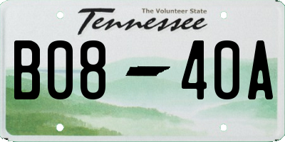 TN license plate B0840A