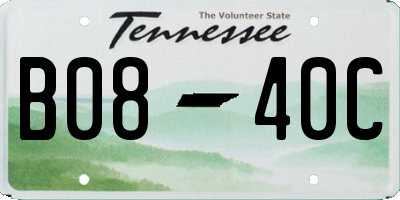TN license plate B0840C