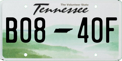 TN license plate B0840F