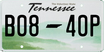 TN license plate B0840P