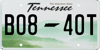 TN license plate B0840T