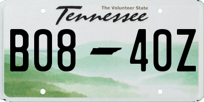 TN license plate B0840Z