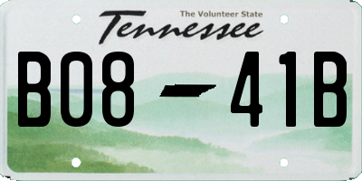TN license plate B0841B