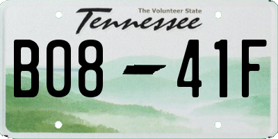 TN license plate B0841F