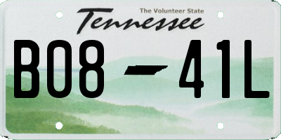 TN license plate B0841L