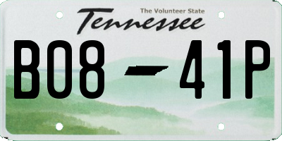 TN license plate B0841P