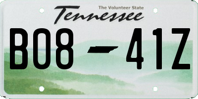 TN license plate B0841Z