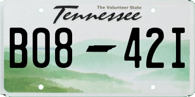TN license plate B0842I