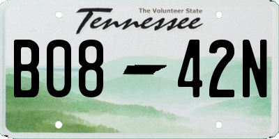 TN license plate B0842N