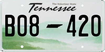 TN license plate B0842O