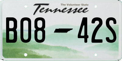 TN license plate B0842S