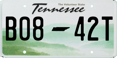 TN license plate B0842T