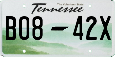 TN license plate B0842X