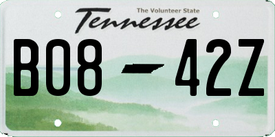 TN license plate B0842Z