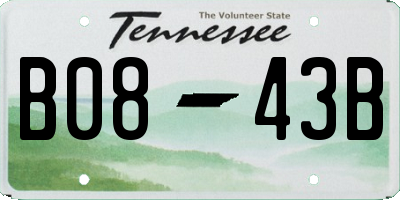 TN license plate B0843B