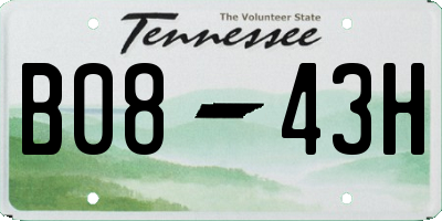 TN license plate B0843H