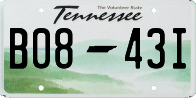 TN license plate B0843I