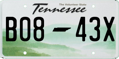TN license plate B0843X