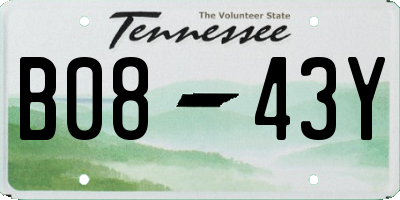 TN license plate B0843Y
