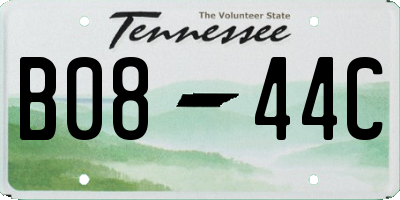 TN license plate B0844C