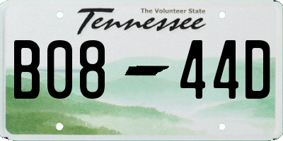 TN license plate B0844D