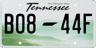 TN license plate B0844F