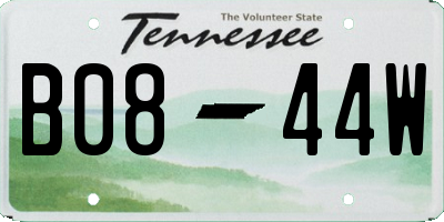 TN license plate B0844W