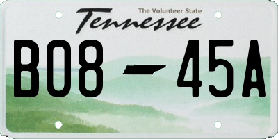 TN license plate B0845A