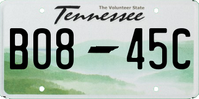 TN license plate B0845C