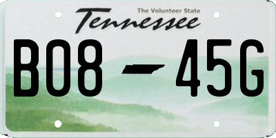 TN license plate B0845G