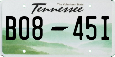 TN license plate B0845I