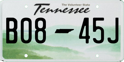 TN license plate B0845J
