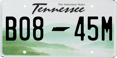 TN license plate B0845M