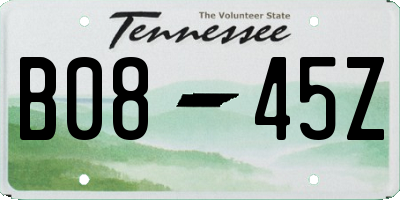 TN license plate B0845Z
