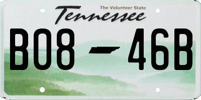 TN license plate B0846B